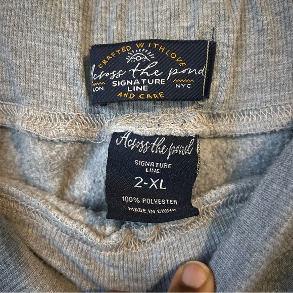 Men’s 100% Polyester Gray Jogger Sweatpants Drawstring Pockets - Picture 2 of 7